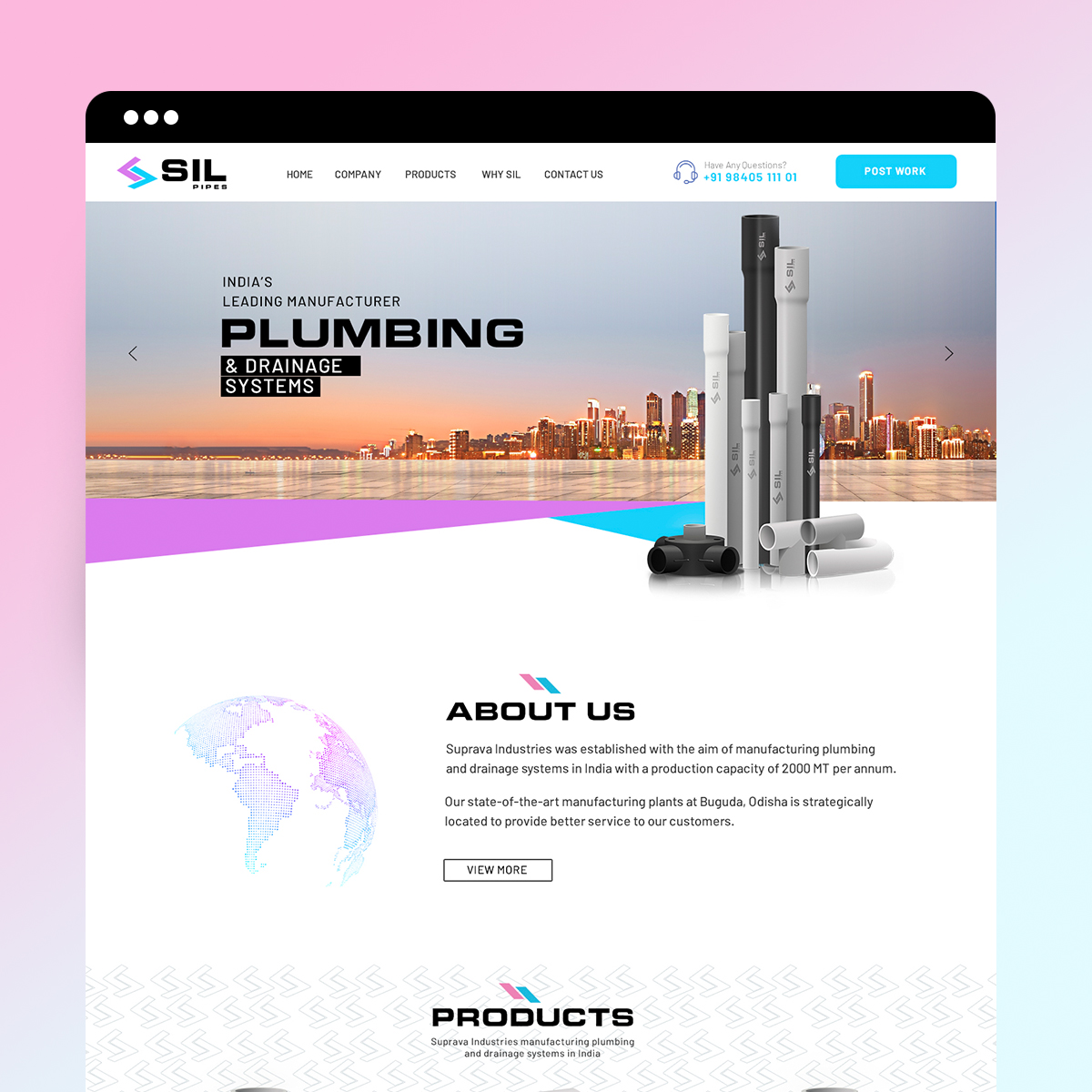 Industrial website ui and ux design